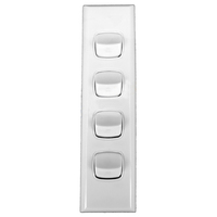 AS4 Powerclip 4 Gang ARCHITRAVE Light Switch 10 Amp 240 Volt
