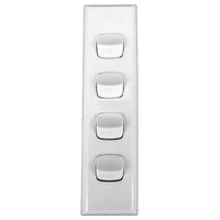 AS4 Powerclip 4 Gang ARCHITRAVE Light Switch 10 Amp 240 Volt