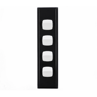 Powerclip 4 Gang ARCHITRAVE Light Switch Extra Low Voltage 12-24V | Black