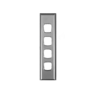 AS4C/SC Powerclip 4 Gang ARCHITRAVE Light Switch Silver Cover Only