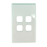 S4BC Powerclip 4 Gang Light Switch Grid Plate and Cover Only