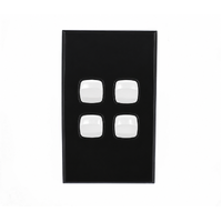 Powerclip 4 Gang Light Switch Extra Low Voltage 12-24V | Black