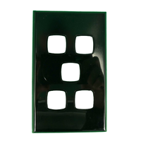 S5BC/B Powerclip 5 Gang Light Switch Grid Plate and Cover Only Black