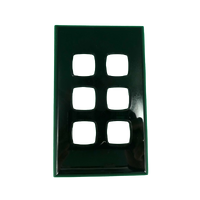 S6BC/B Powerclip 6 Gang Light Switch Grid Plate and Cover Only Black