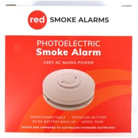 Red Smoke R240 240v Smoke Alarm With 9v Battery Back-Up