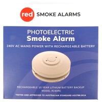 Red Smoke R240RC 240v Smoke Alarm With Rechargeable Battery