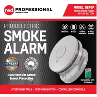 Red Smoke Professional R240P 240V Smoke Alarm With 9V Battery Back-Up