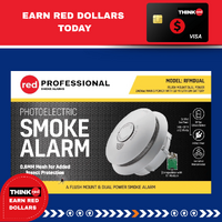 Red Smoke Professional RFMDUAL Dual Power Flush Mount Smoke Alarm