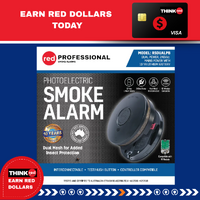 Red Smoke Professional  RSDUALP Dual Power Alarm 240v or 10YR Lithium Battery in Black