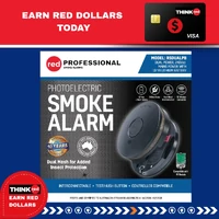 Red Smoke RSDUALPB Black 240V Photoelectric Smoke Alarm 10yr Lithium Backup