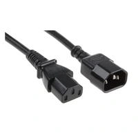 IEC Extension Lead C14 Male Plug to C13 Female Socket 10 Amp 250V 1 Metre Black
