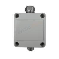 2 Way Square Mini Junction Box with 2 Steel Cable Glands