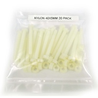 Nylon Electrical Insulating Screws & Nuts 40mm x 5mm Pack of 20