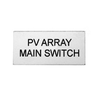 Solar Label PV Array Main Switch 4x2cm White