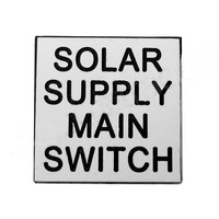 Label Solar Supply Main Switch 2x2cm Small White