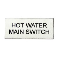 Solar Label Hot Water Main Switch 4x2cm White