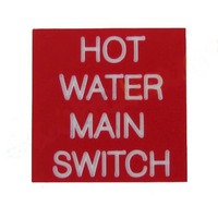 Solar Label Hot water Main Switch 2x2cm Red