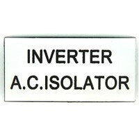 Solar Label Inverter A.C. Isolator 4x2cm White