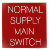 Solar Label Normal Supply Main Switch 2x2cm Red