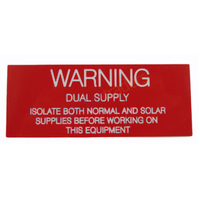 5pk Label Warning Dual Supply Isolate before Working on this Equipment 9.5x3.8cm Red