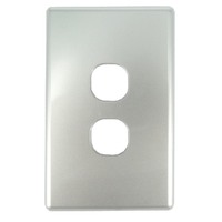 Classic Series 2 Gang Light Switch Cover Only Silver Plastic