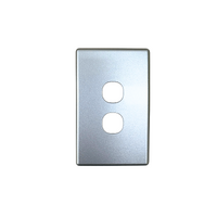 SPNSW2 Slimline Series 2 Gang Light Switch Cover Only Silver Plastic