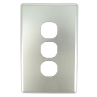 TESSPSW3 Classic Series 3 Gang Light Switch Cover Only Silver Plastic