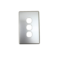 SPNSW3 Slimline Series 3 Gang Light Switch Cover Only Silver Plastic