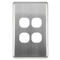 TESSCMSW4 Classic Series 4 Gang Light Switch Cover Only Silver Metal