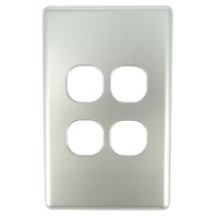 TESSPSW4 Classic Series 4 Gang Light Switch Cover Only Silver Plastic