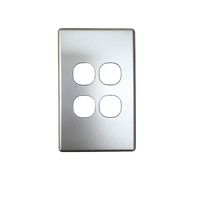 SPNSW4 Slimline Series 4 Gang Light Switch Cover Only Silver Plastic
