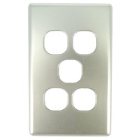 SPSW5 Classic Series 5 Gang Light Switch Cover Only Silver Plastic