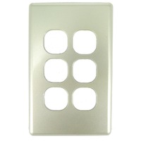 SPSW6 Classic Series Gang Light Switch Cover Only Silver Plastic
