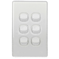 SW6V Classic Series Light Switch 6 Gang White