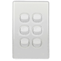 Light Switch 6 Gang Classic Series White