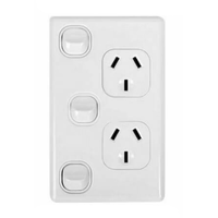 Vertical Double Power Point GPO Extra Switch | Classic Series | WGPO2XV 