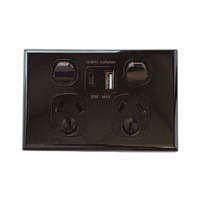 Tesla GPO2/USB/AC Double Power Point with USB-A and USB-C Charger 10A 240V 3.5A Max White