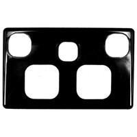 Tesla Replacement Cover Only Double Power Point GPO with Extra switch Black