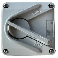 Tesla HPF120 Single Pole Weatherproof Isolator Switch 20A 250V IP66 Surface Mount
