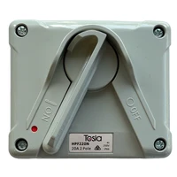 Tesla HPF220 Double Pole Weatherproof Isolator Switch 20A 250V IP66 Surface Mount