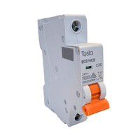 Tesla MCB10K1P20 Miniature Circuit Breaker 20 Amp 1 Pole 10kA C Curve DIN Rail or Chassis Mount