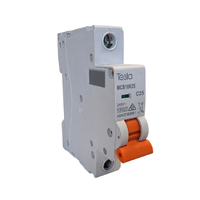 Tesla MCB10K1P25 Miniature Circuit Breaker 25 Amp Single Pole 10kA C Curve DIN Rail or Chassis Mount