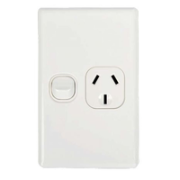 Vertical Power Point | Single 240 V 10 Amp GPO | Standard Series TESGPO1V 
