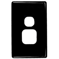 Tesla Standard Series Single Power Point Vertical Replacement Cover Black