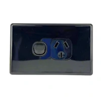 Tesla TESGPO1BLK Single Power Point 10A 250V GPO Black Classic Series