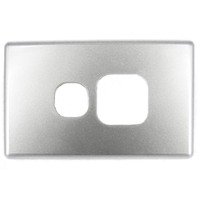 TESSPGPO1 Tesla Single Power Point Cover Only Silver Plastic