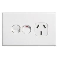 Single Power Point 240 V 10 Amp GPO | Extra Switch | Standard Series TESGPO1XSW 