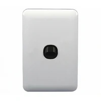 Wafer 1 Gang Slim Light Switch Extra Low Voltage 12-24V White with Black Switch S1W and SMW/B