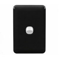 Wafer 1 Gang Slim Light Switch Extra Low Voltage 12-24V | Black