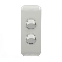 AS2W 2 Gang ARCHITRAVE Light Switch Wafer Slimline